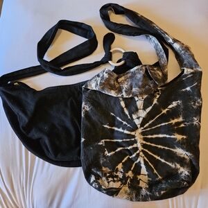 🪷 Boho Bundle Tie-Dye Canvas Bag & Black Bag